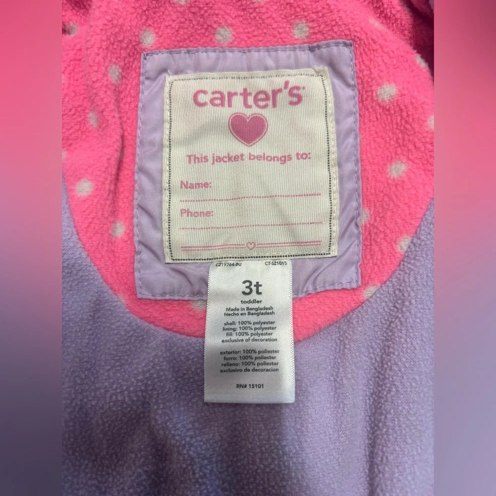 Carter's Lavender‎ Purple Unicorn Raincoat for Kids